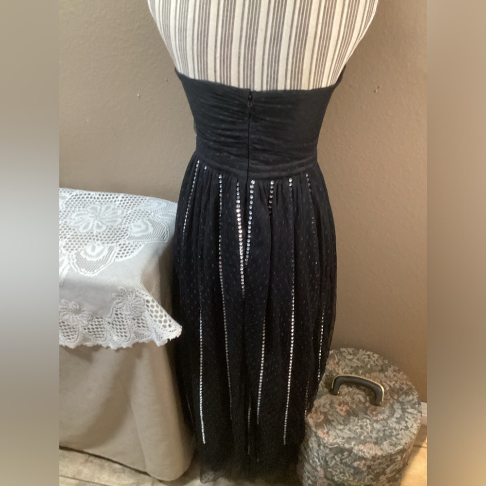 BEBE STRAPLESS BLACK/SILVER DRESS - Picture 3 of 16